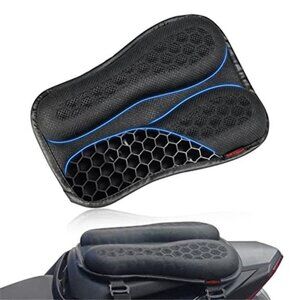 Motorcycle Gel Rear Seat Cushion - 3D Honeycomb Shock Absorption Pad Small